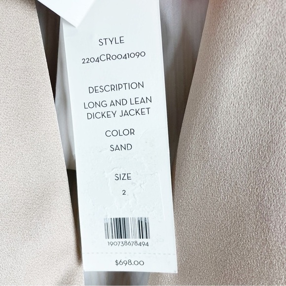 Veronica Beard Long and Lean Dickey Jacket Sand Size 2 Business Casual Neutral - Picture 9 of 10